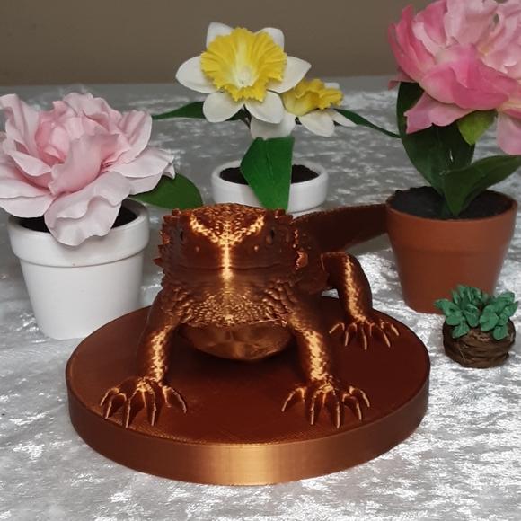 Handmade 3D Printed Bearded Dragon Rust Color - Picture 6 of 10